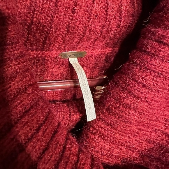 Free People Red Turtleneck Sweater Size S - Picture 2 of 7